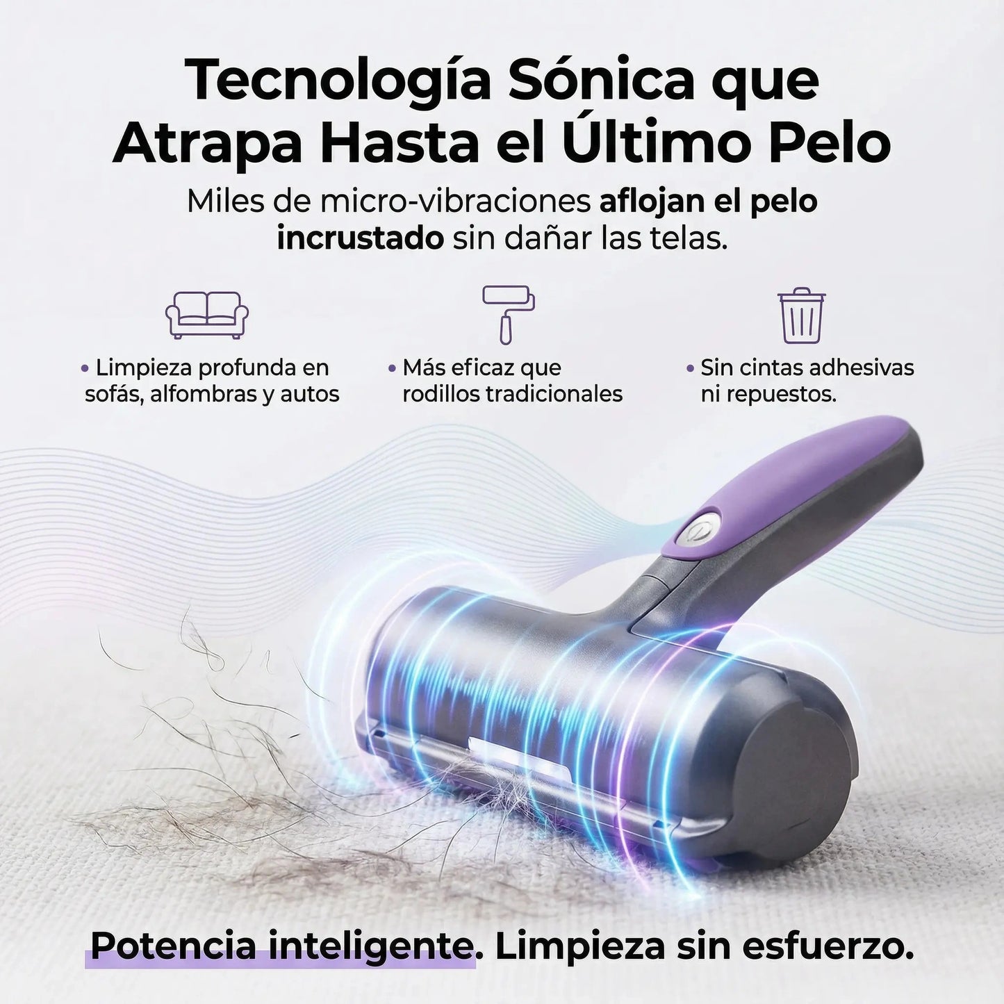 Limpieza profunda de pelos, ácaros y polvo
