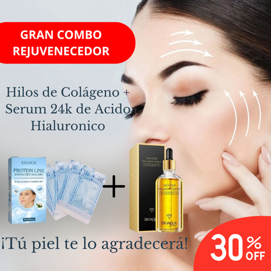 Hilos de Colágeno + Sérum 24k de Acido Hialuronico