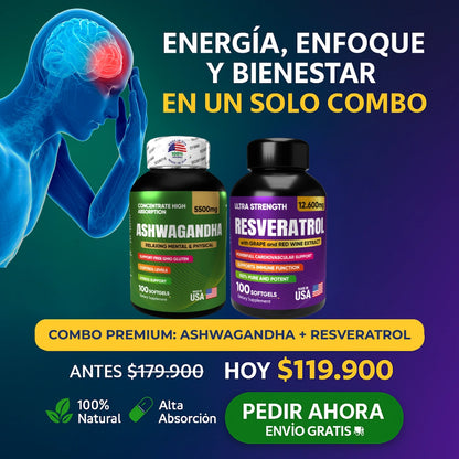 Combo Ashwagandha y Resveratrol